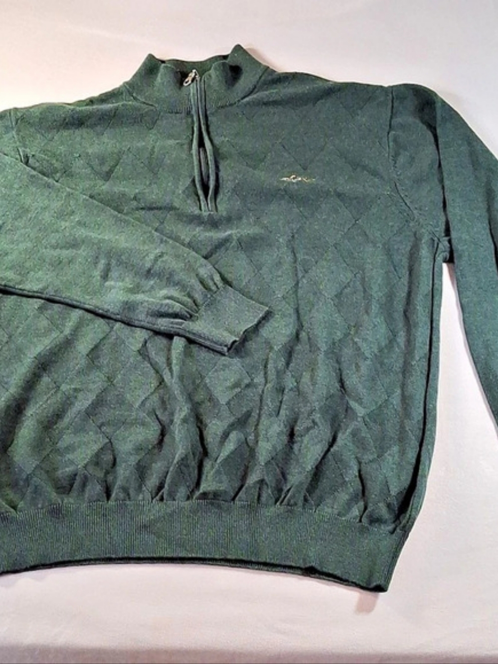 Greg Norman Men's Quilted Pullover in Green Large Like New